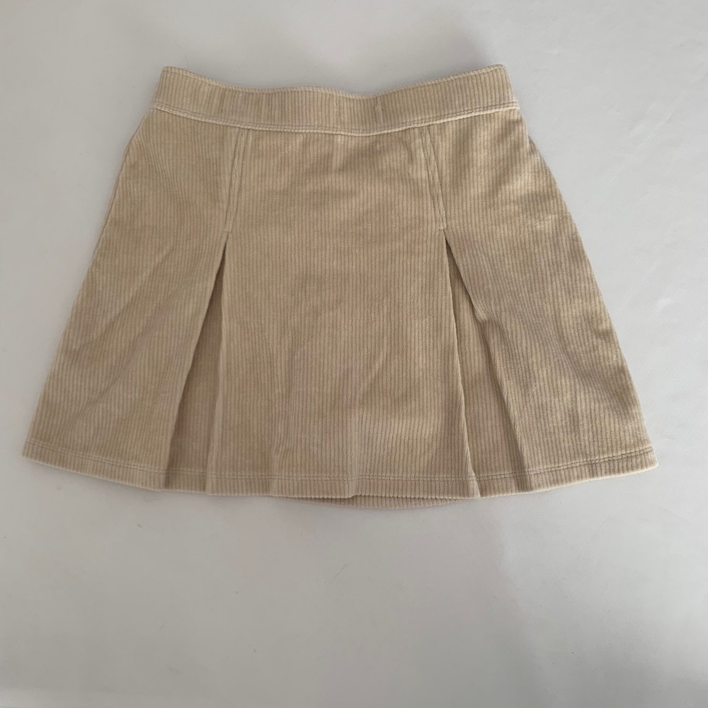 Abercrombie Kids Corduroy Skirt Skort Girls 11/12 Cream Pleated Preppy Academia